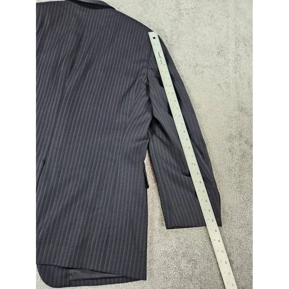 Brooks Brothers Suit Jacket 42 R Navy Wool Striped Loro Piana Italy Luxury Sport